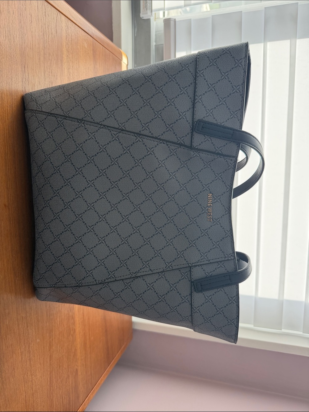 Nine West Charcoal Pattern Signature Tote